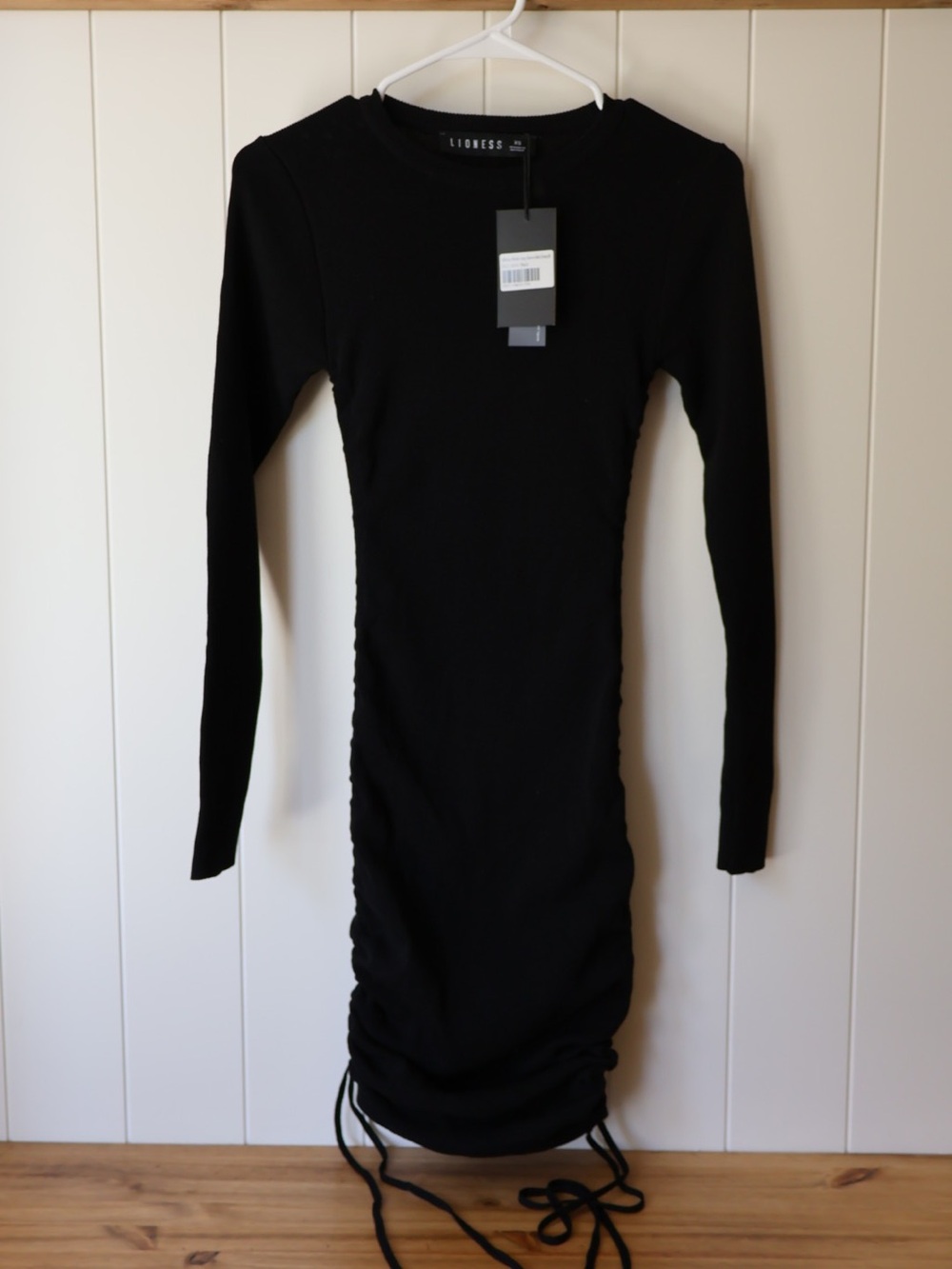 NWT Revolve Lioness military minds Black Long Sleeve Ruched Midi Dress 2
